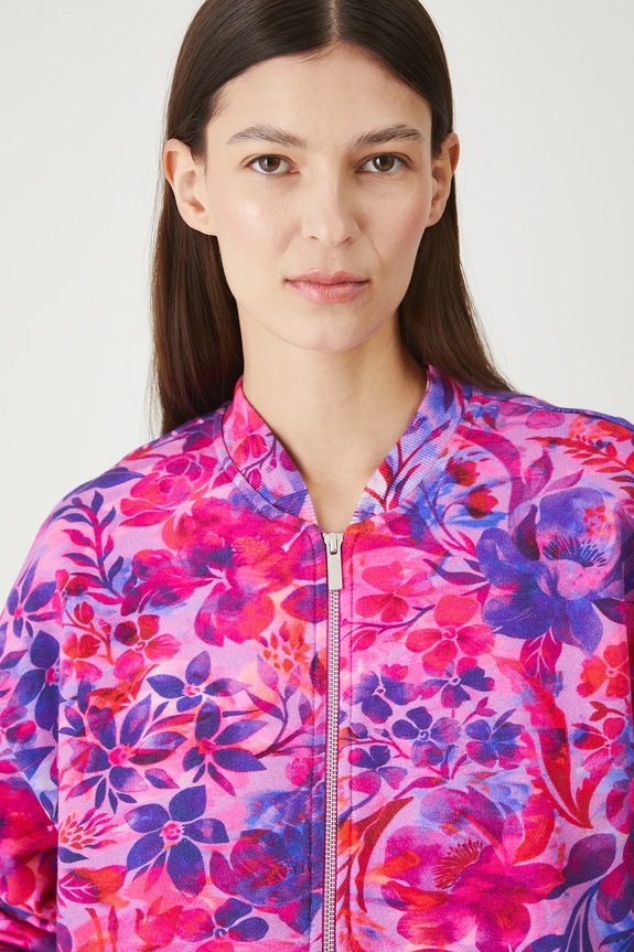 Bluza bawełniana damska wzorzysta RW25-BLD201 różowy