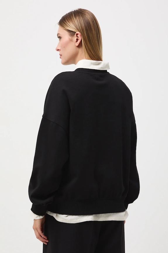 Odzież Bluza damska z ozdobną aplikacją RW25-BLD500 czarny