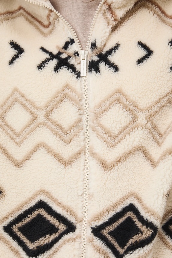 Bluza polarowa damska wzorzysta RW25-BLD602 beżowy