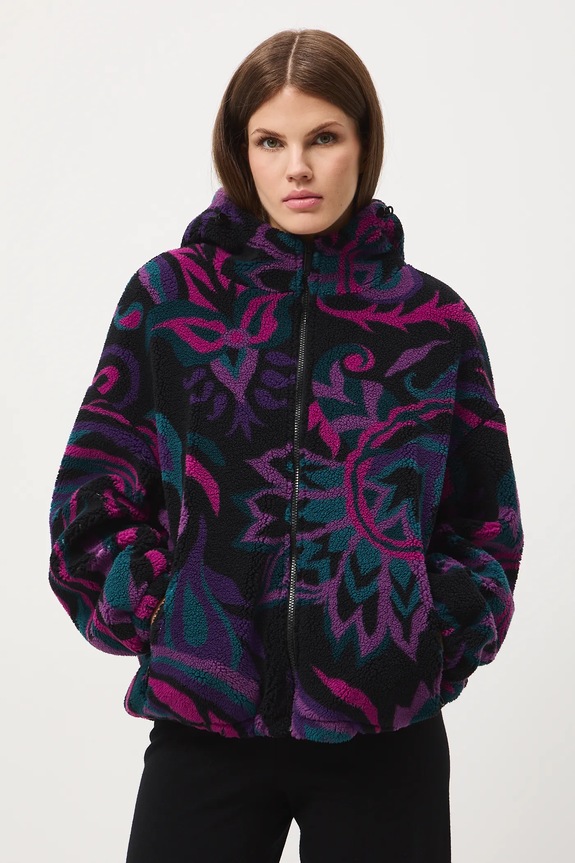 Bluza polarowa damska wzorzysta RW25-BLD602 czarny RW25