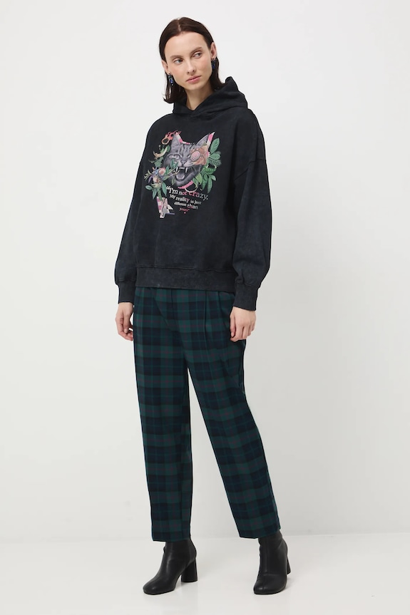 Bluza damska z kapturem z nadrukiem RW25-BLD904 szary RW25