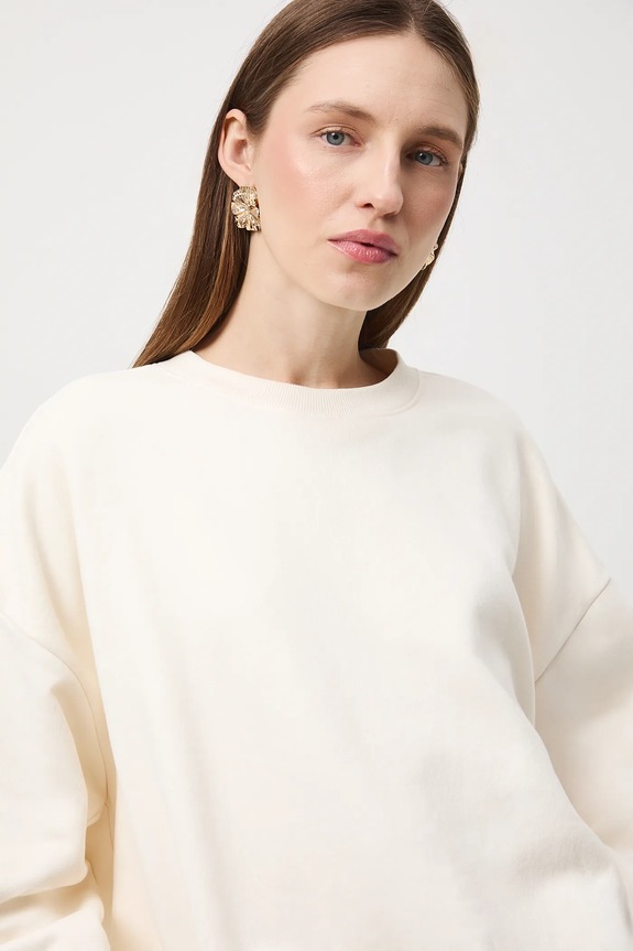 Bluza damska gładka beżowy RW25-BLDB05