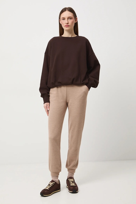 Bluza damska gładka pozostałe brązowy RW25-BLDB05