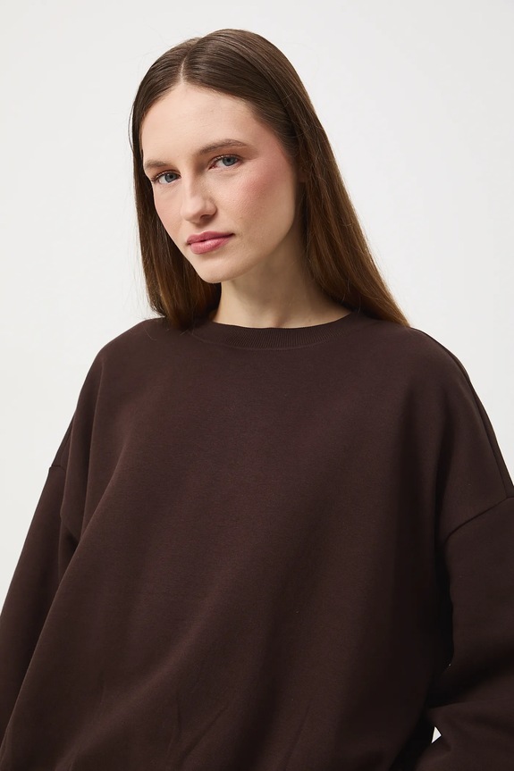 Bluza damska gładka brązowy RW25-BLDB05