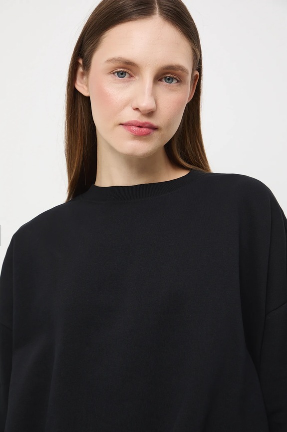 Bluza damska gładka czarny RW25-BLDB05