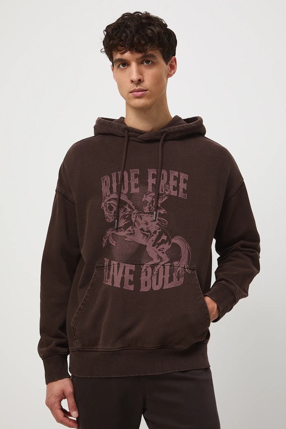 Bombažen pulover Medicine rjava RW25-BLM303