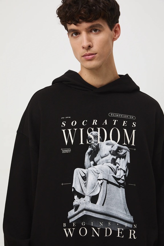 Bluza bawełniana męska z kolekcji Science – Words of Wisdom RW25-BLM309 czarny RW25