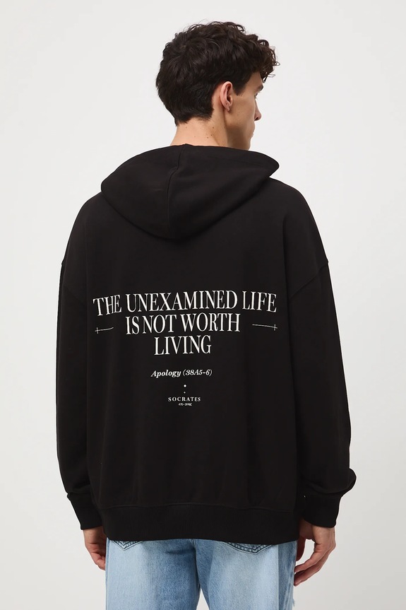 Bluza bawełniana męska z kolekcji Science – Words of Wisdom czarny RW25-BLM309