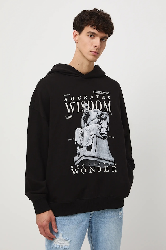 Bluza bawełniana męska z kolekcji Science – Words of Wisdom RW25-BLM309 czarny