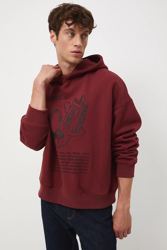 Bluza męska z nadrukiem pozostałe pomarańczowy RW25-BLM600