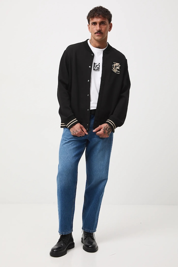 Bluza męska interlock z aplikacją RW25-BLM603 czarny RW25