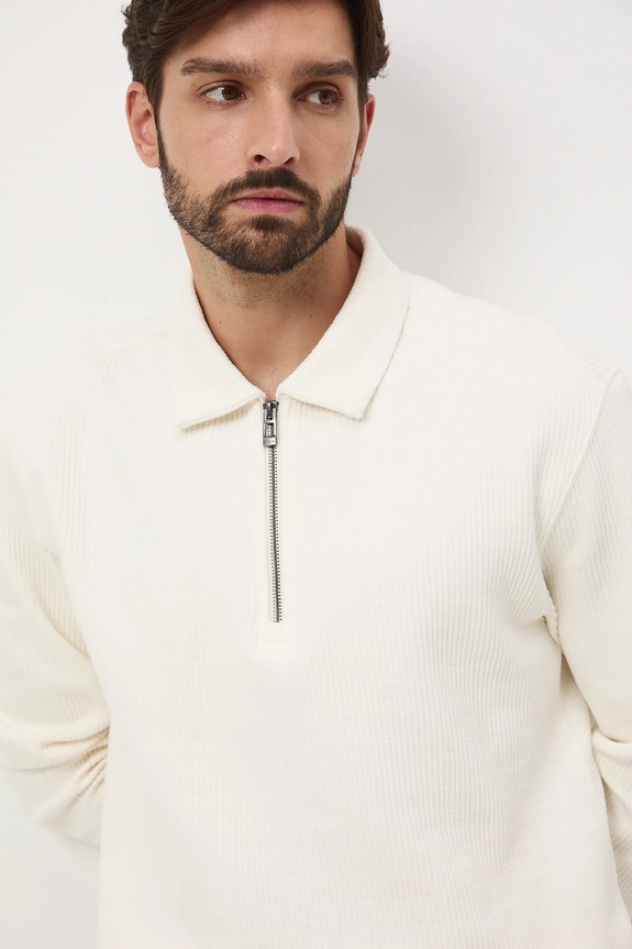 Bluza męska z fakturą beżowy RW25-BLM605