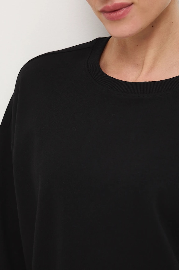 Longsleeve bawełniany damski interlock RW25-BUD040 czarny
