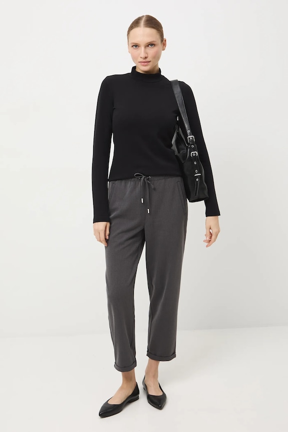 Longsleeve damski gładki RW25-BUD700 czarny RW25
