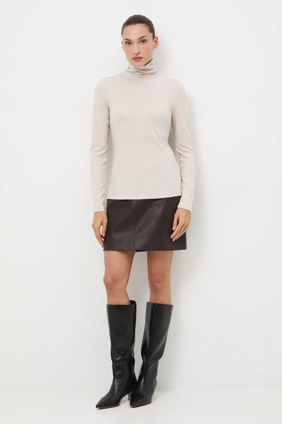 Longsleeve z wełną melanżowy RW25-BUD802 beżowy RW25