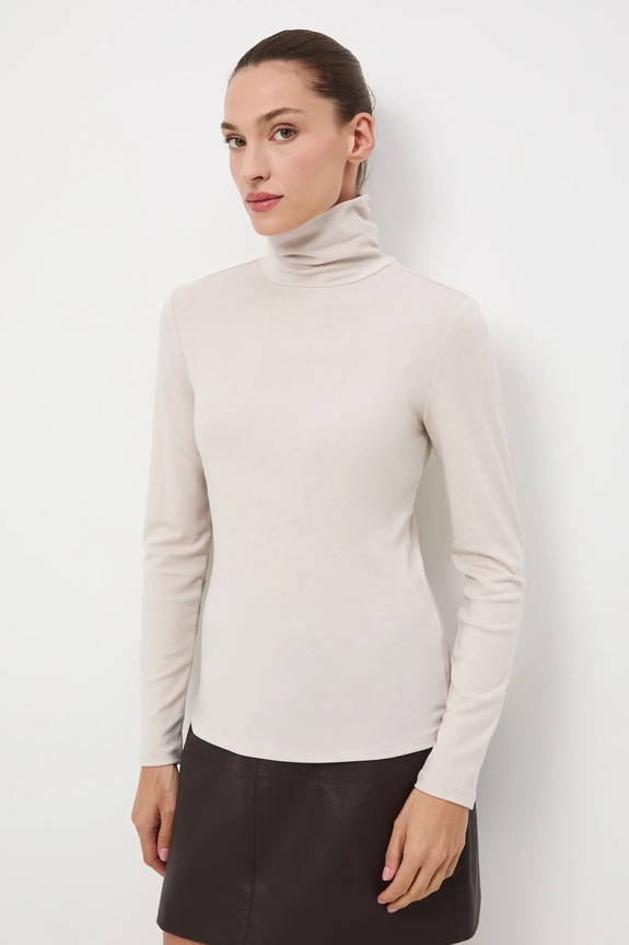 Odzież Longsleeve z wełną melanżowy RW25-BUD802 beżowy