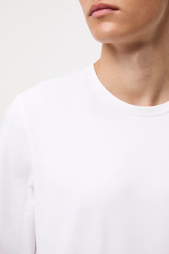 Longsleeve bawełniany męski z elastanem gładki RW25-BUM041 biały