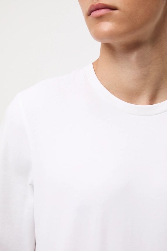 Longsleeve bawełniany męski z elastanem gładki RW25-BUM041 biały