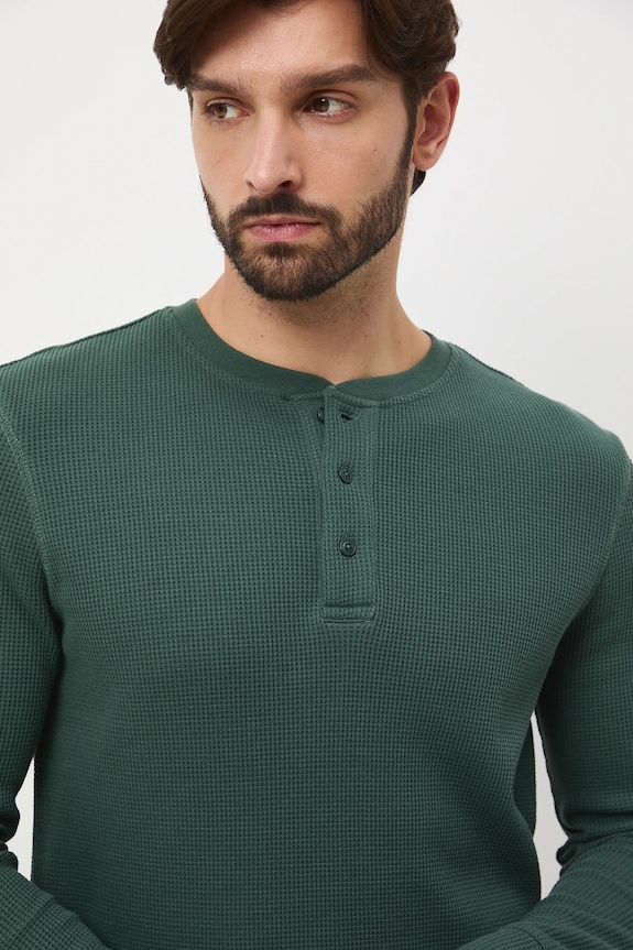 Longsleeve męski z fakturą zielony RW25-BUM061