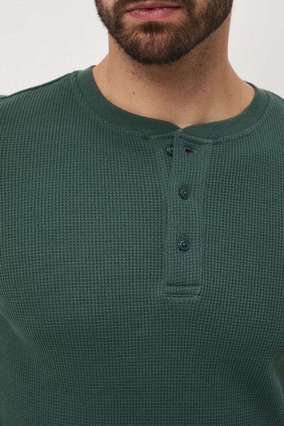 Longsleeve męski z fakturą RW25-BUM061 zielony
