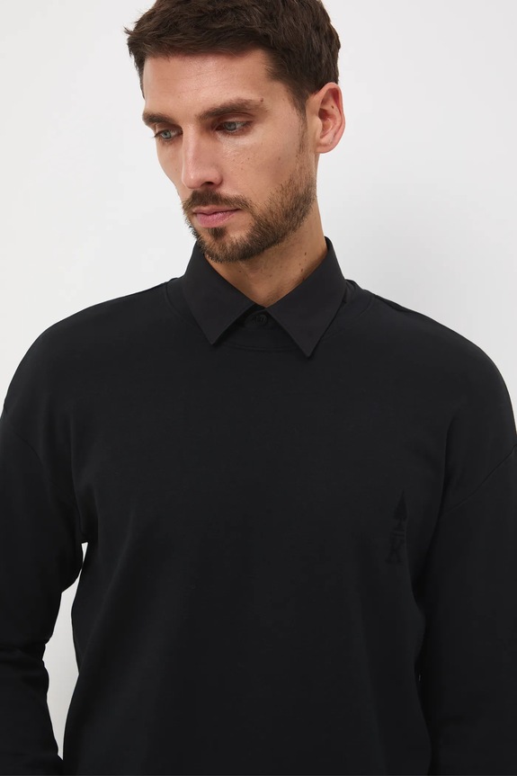 Longsleeve męski z nadrukiem czarny RW25-BUM900