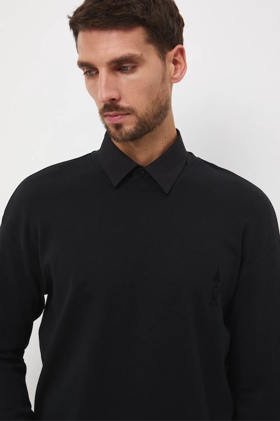 Longsleeve męski z nadrukiem czarny RW25-BUM900