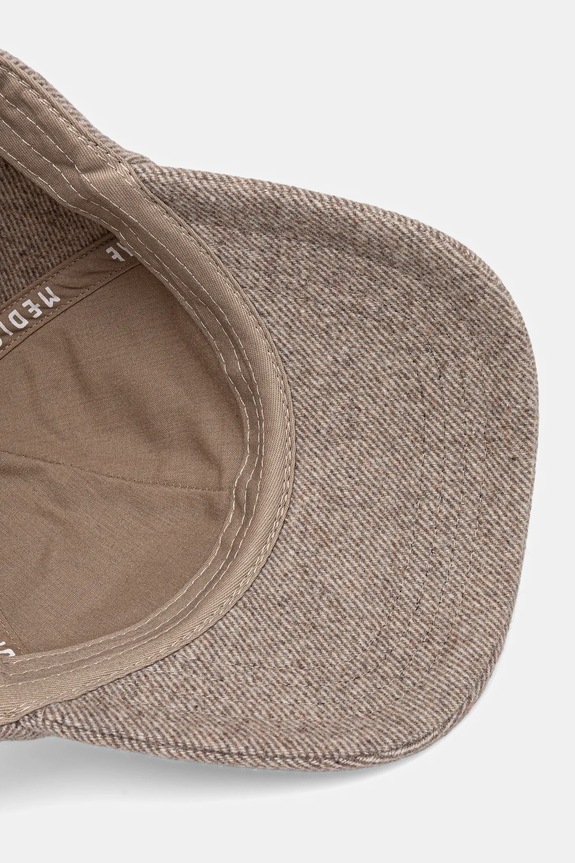 Czapka z daszkiem z wełną męska melanżowa RW25-CAM200 beżowy