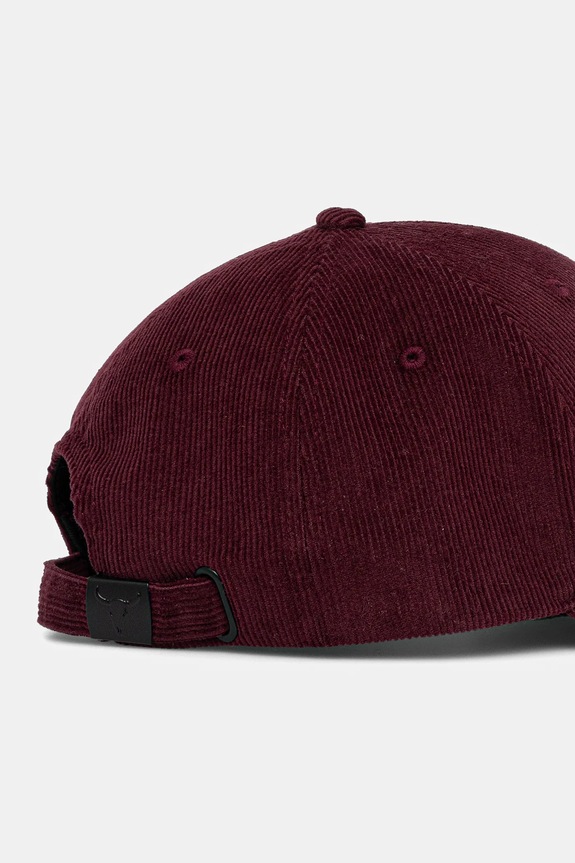 Akcesoria Czapka z daszkiem bawełniana męska prążkowana RW25-CAM201 bordowy