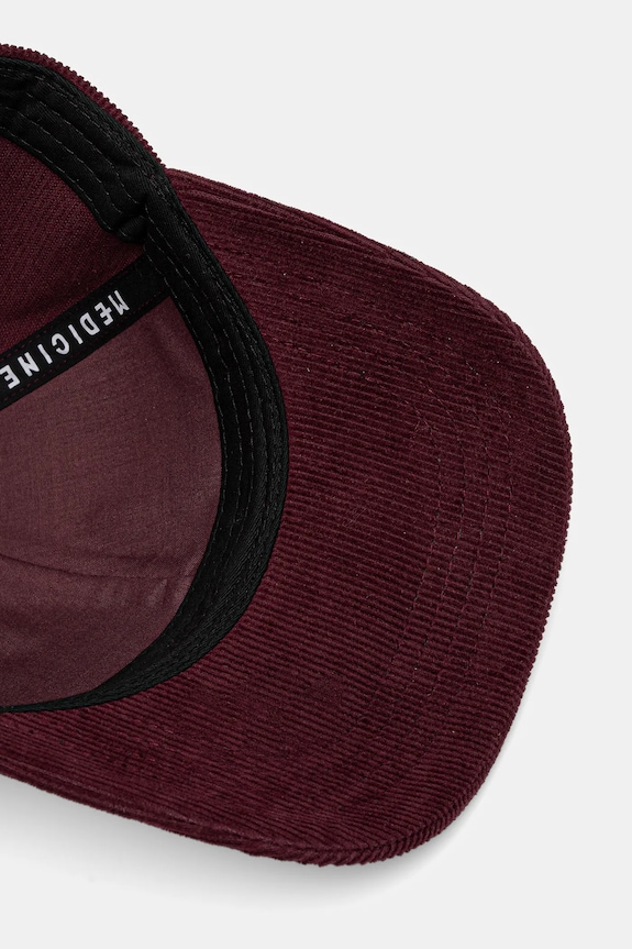 Czapka z daszkiem bawełniana męska prążkowana bordowy RW25-CAM201