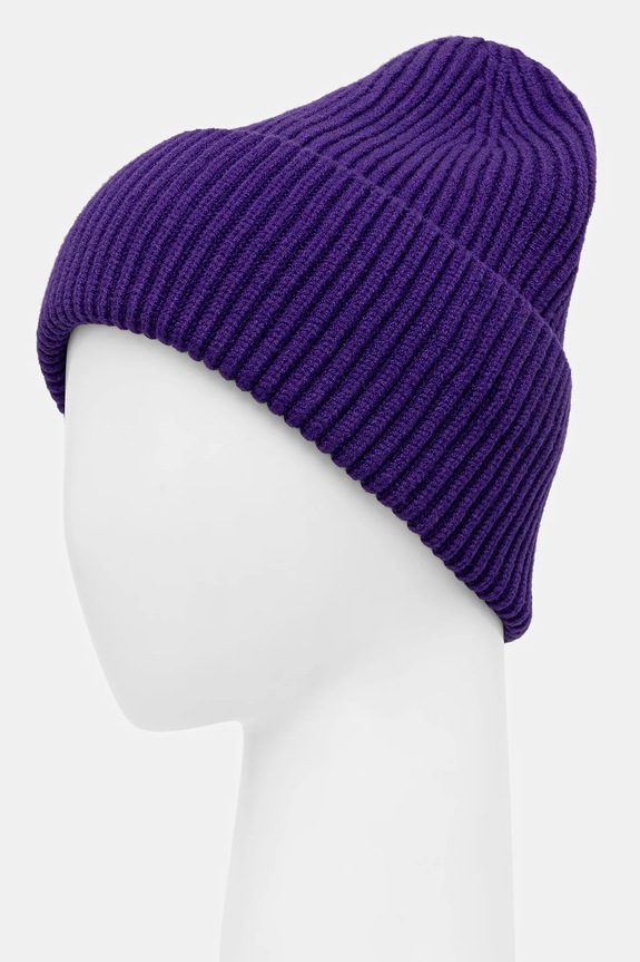 Akcesoria Czapka damska beanie prążkowana RW25-CDD052 fioletowy