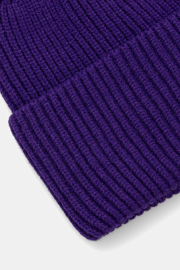 Czapka damska beanie prążkowana fioletowy RW25-CDD052