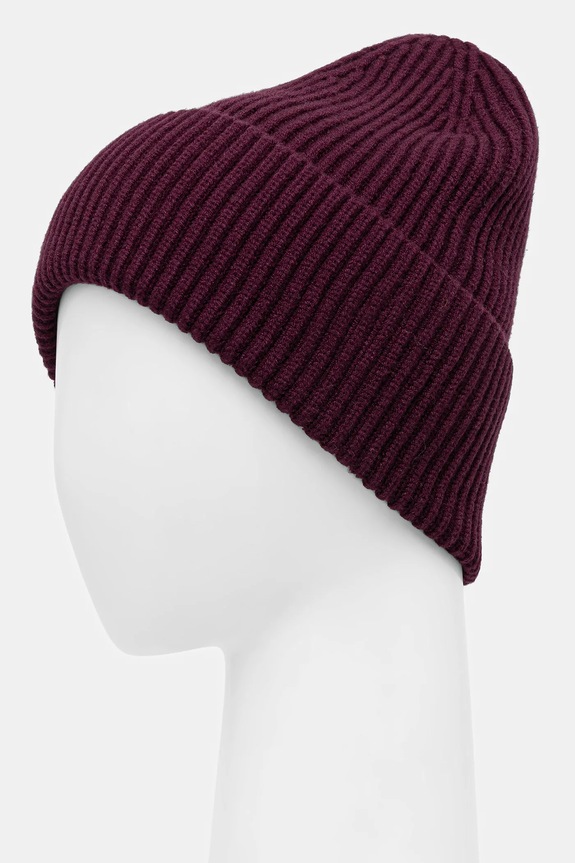 Czapka damska beanie prążkowana RW25-CDD052 bordowy RW25