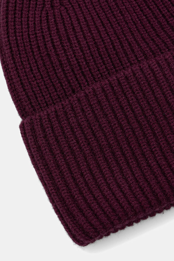 Akcesoria Czapka damska beanie prążkowana RW25-CDD052 bordowy