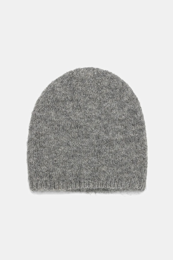 Czapka damska beanie z domieszką wełny owczej i wełny alpaki RW25-CDD501 szary RW25