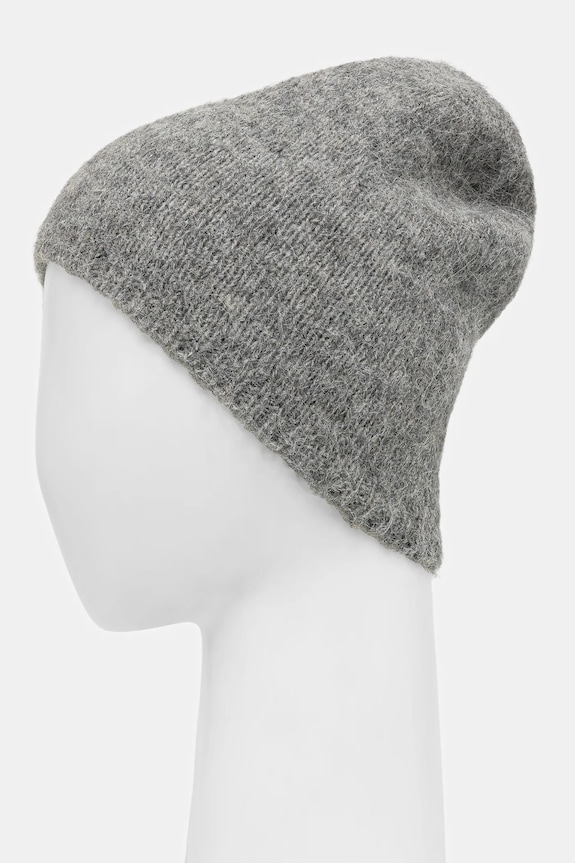 Akcesoria Czapka damska beanie z domieszką wełny owczej i wełny alpaki RW25-CDD501 szary