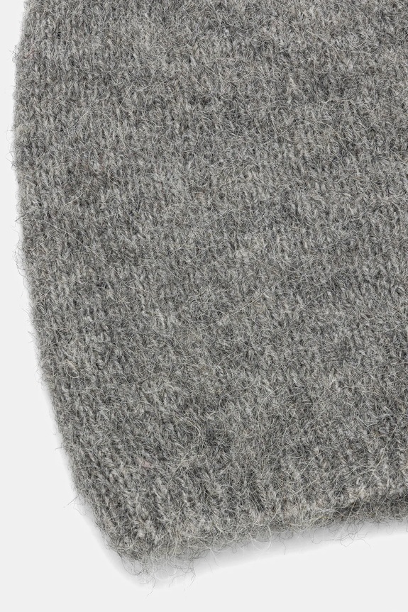 Czapka damska beanie z domieszką wełny owczej i wełny alpaki szary RW25-CDD501