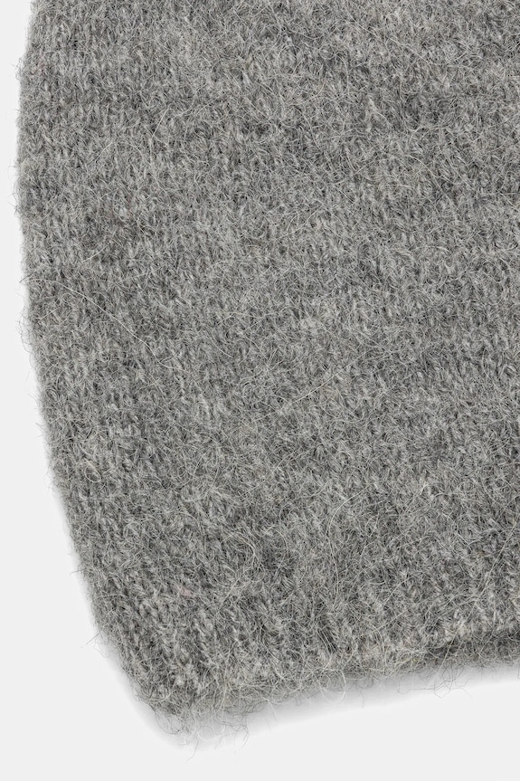 Czapka damska beanie z domieszką wełny owczej i wełny alpaki szary RW25-CDD501