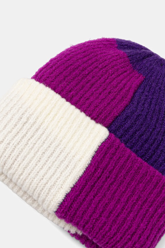 Czapka damska beanie wzorzysta multicolor RW25-CDD700