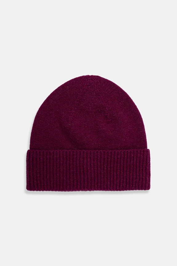 Czapka damska z wełny merino średniej grubości różowy RW25-CDD709