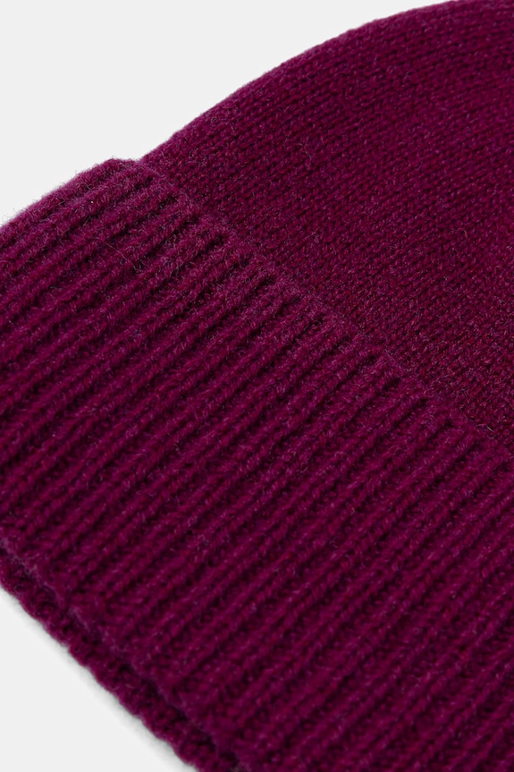 Akcesoria Czapka damska z wełny merino RW25-CDD709 różowy