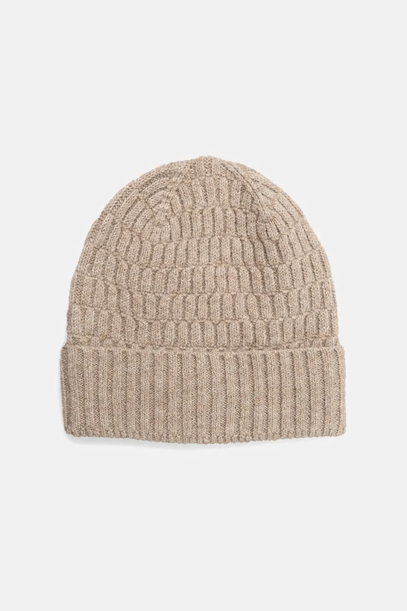 Czapka damska beanie melanżowa RW25-CDD915 beżowy RW25