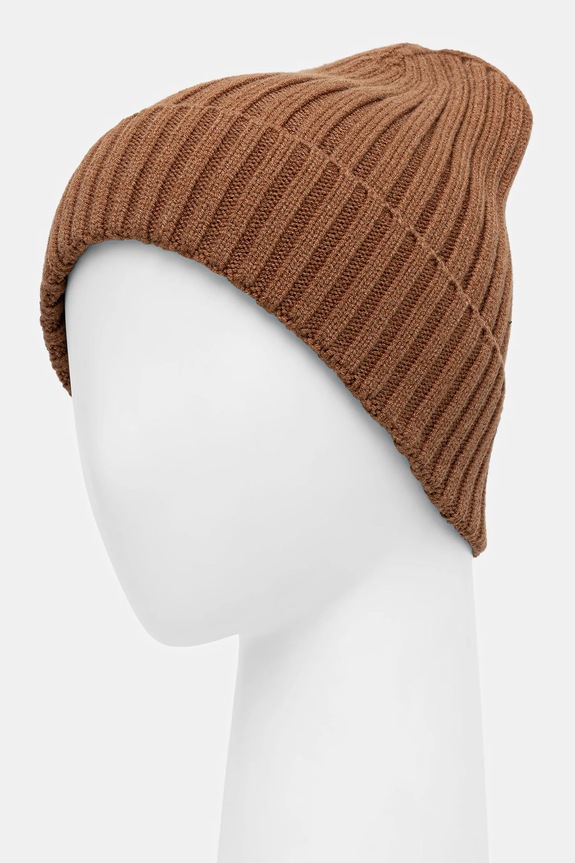 Czapka męska beanie prążkowana RW25-CDM070 brązowy RW25