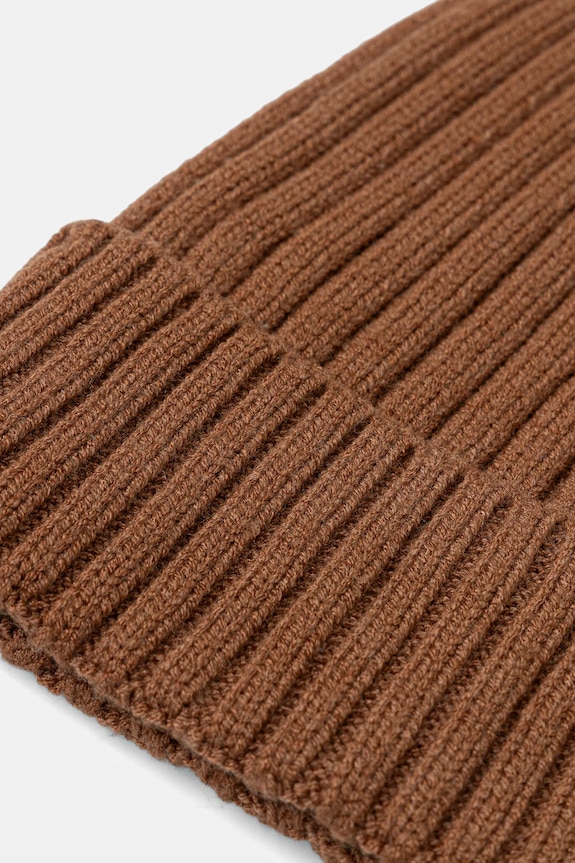 Akcesoria Czapka męska beanie prążkowana RW25-CDM070 brązowy