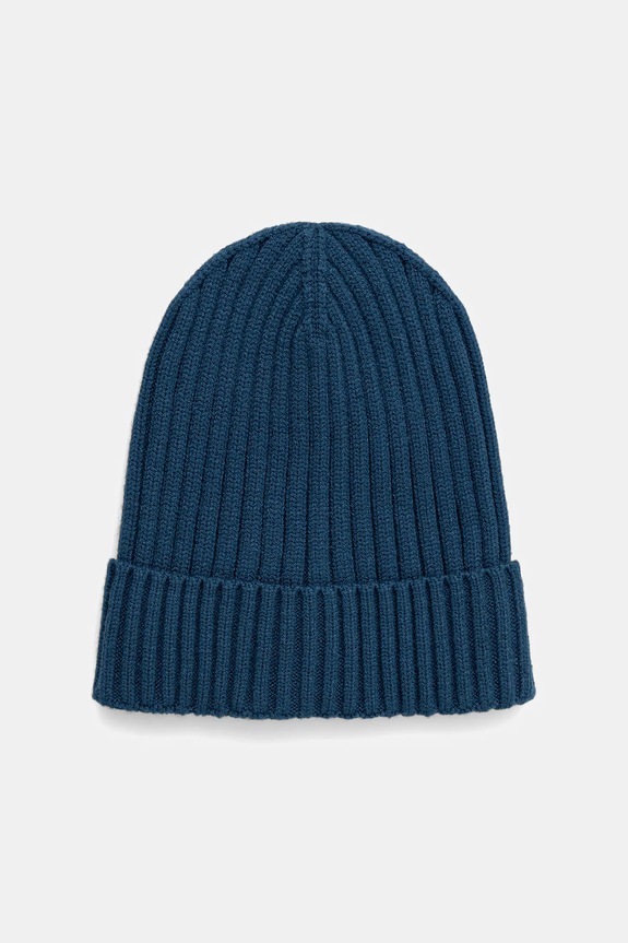 Czapka męska beanie prążkowana RW25-CDM070 niebieski RW25