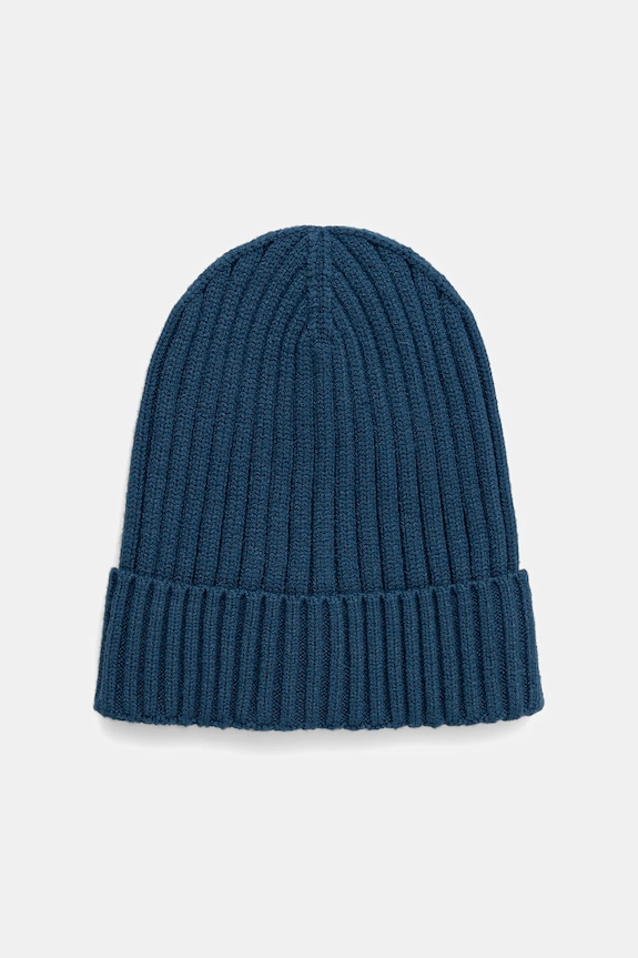 Czapka męska beanie prążkowana RW25-CDM070 niebieski RW25