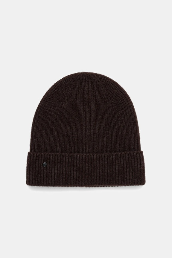 Čiapka z merino vlny bez vzoru stredne hrubá hnedá RW25-CDM700