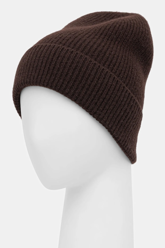Čiapka z merino vlny bez vzoru RW25-CDM700 hnedá RW25