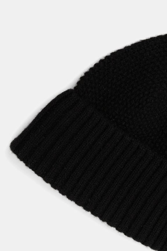 Vlněná čepice pánská beanie černá RW25-CDM702