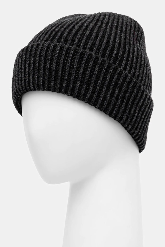 Akcesoria Czapka męska beanie z domieszką wełny i kaszmiru RW25-CDM704 szary