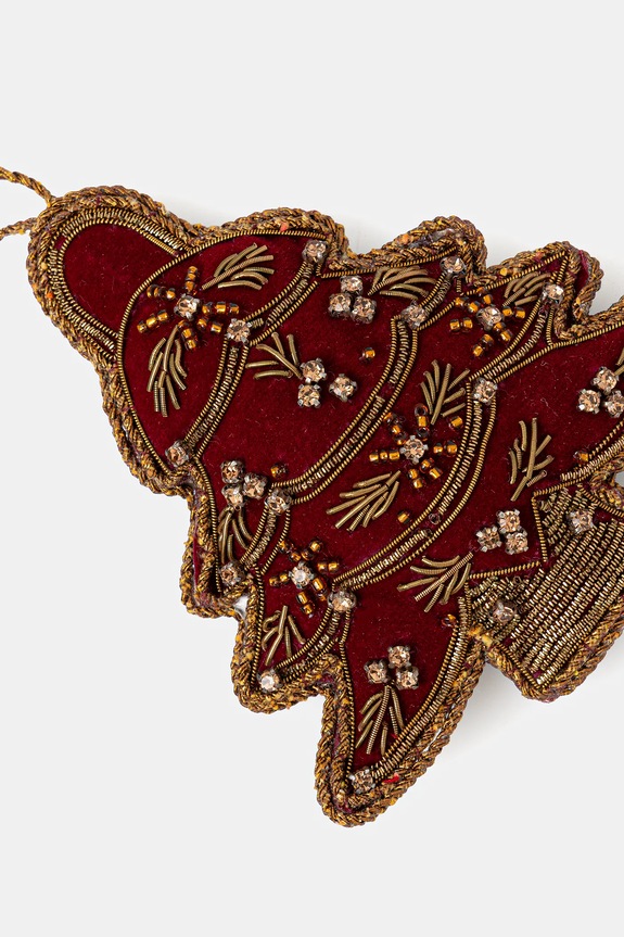 Ozdoba choinkowa handmade - choinka RW25-DEU800 bordowy RW25